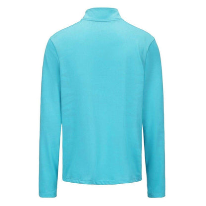 Cyan-Blue - Back - Everlast Mens Mock Neck Regular Long-Sleeved Top