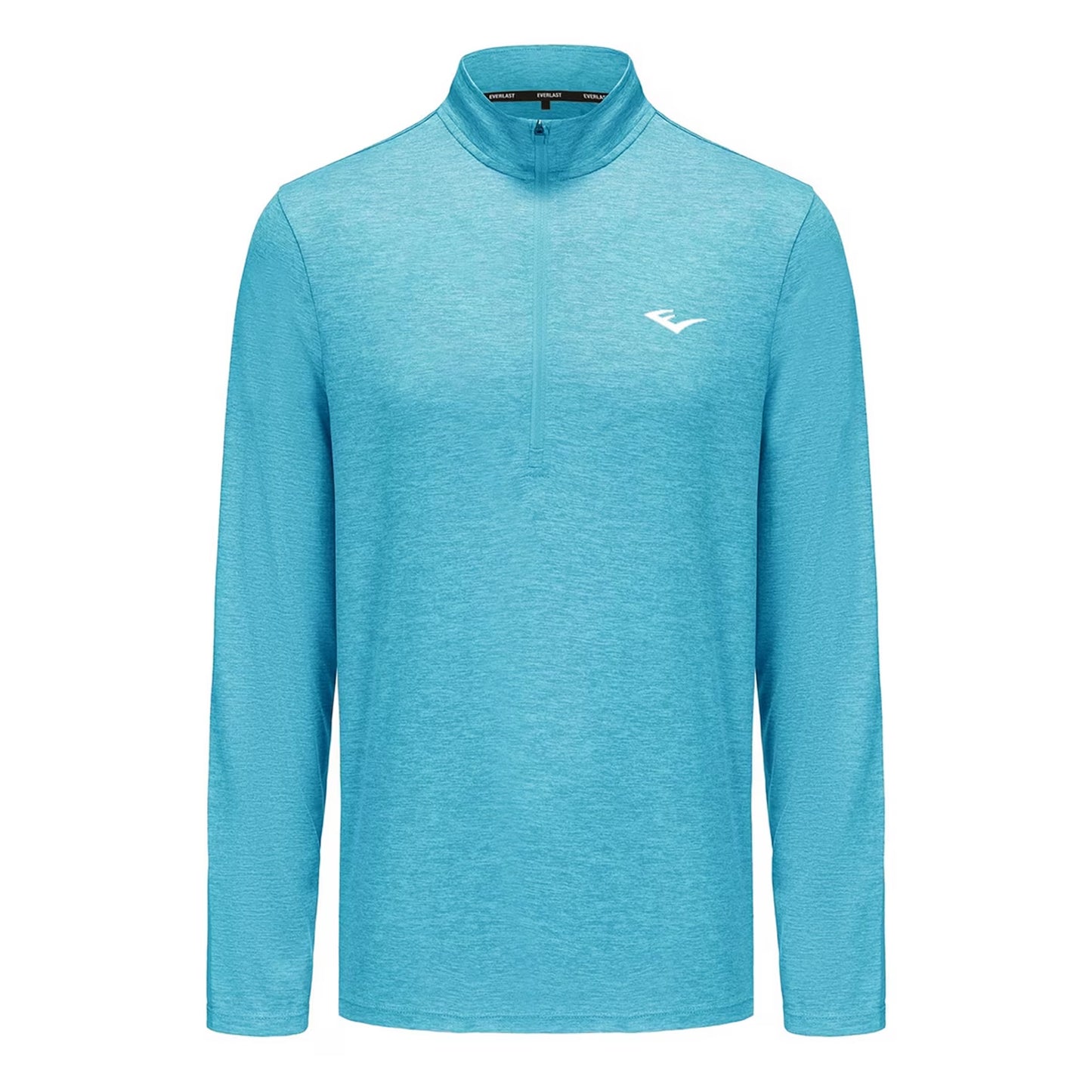 Cyan-White - Front - Everlast Mens Mock Neck Regular Long-Sleeved Top