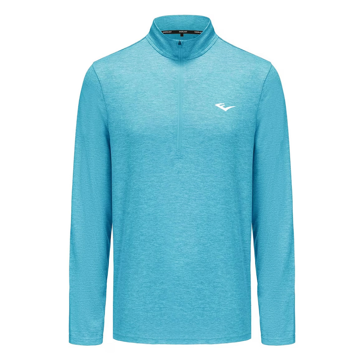 Cyan-White - Front - Everlast Mens Mock Neck Regular Long-Sleeved Top