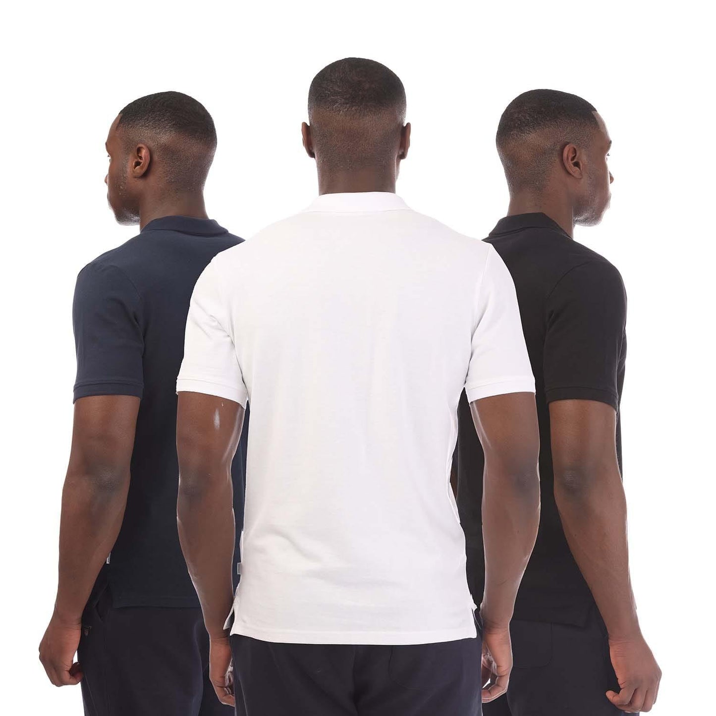 White-Black-Navy - Back - Jack And Jones Mens Basic Polo Shirt (Pack of 3)
