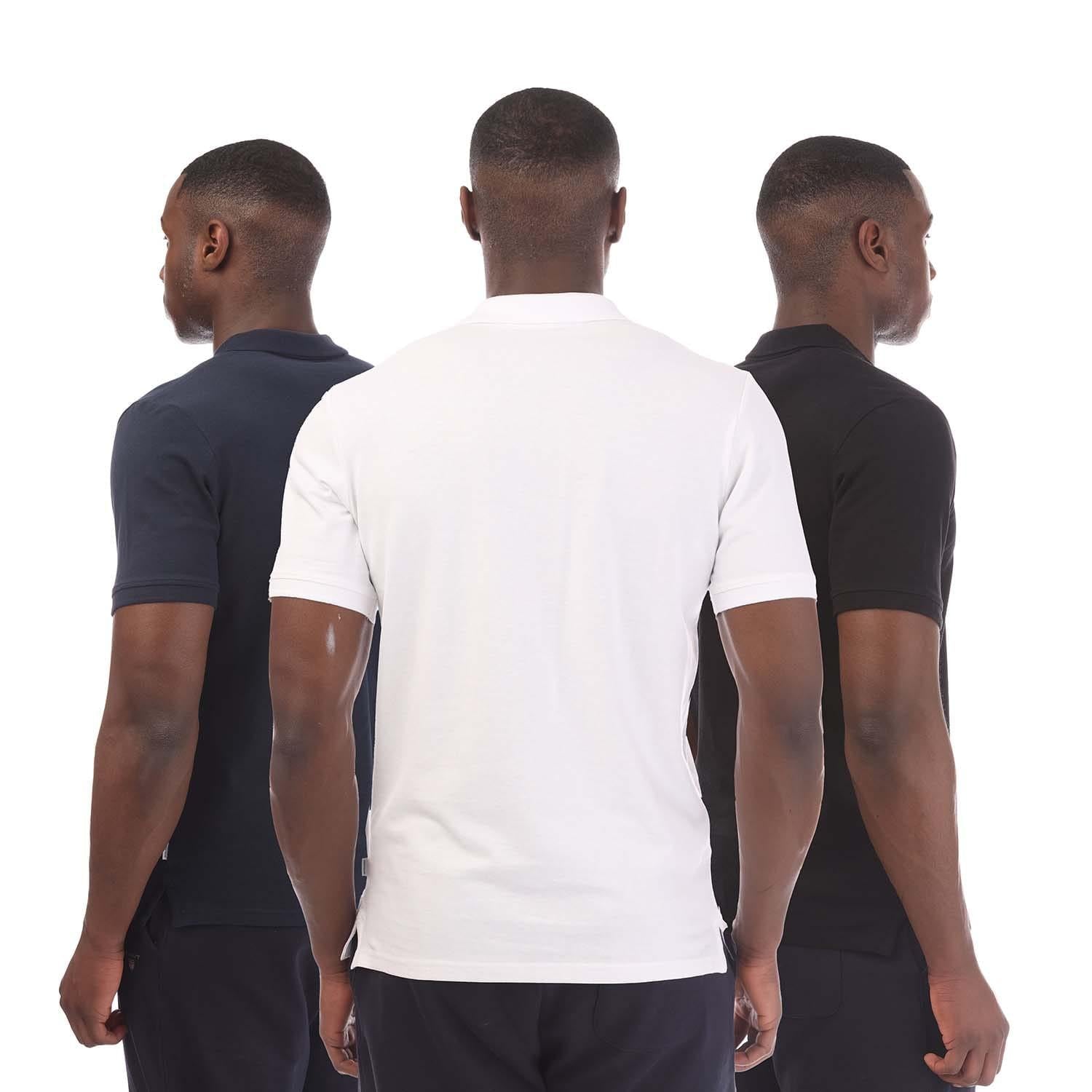 White-Black-Navy - Back - Jack And Jones Mens Basic Polo Shirt (Pack of 3)