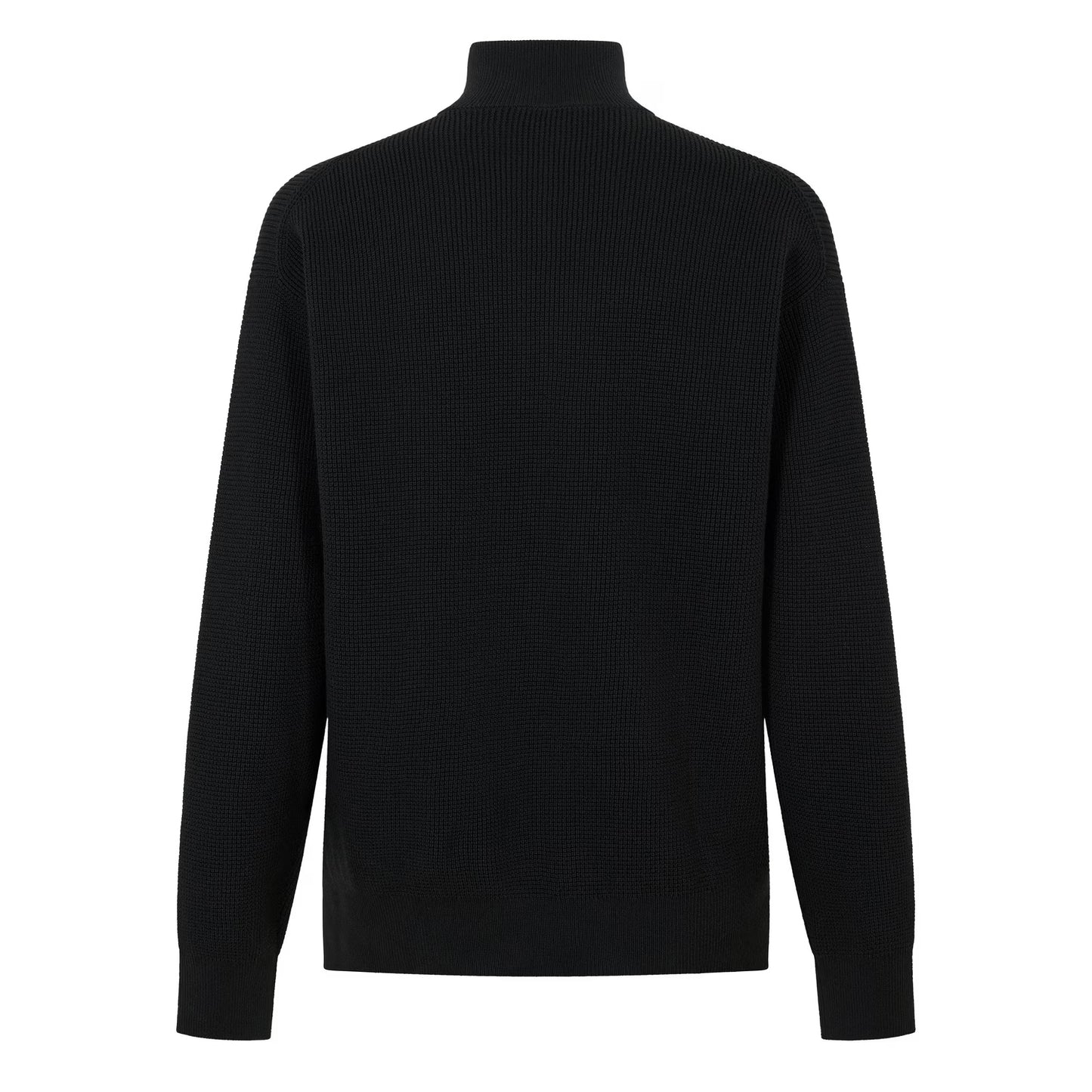 Black - Back - Calvin Klein Mens Knitted Waffle Jumper