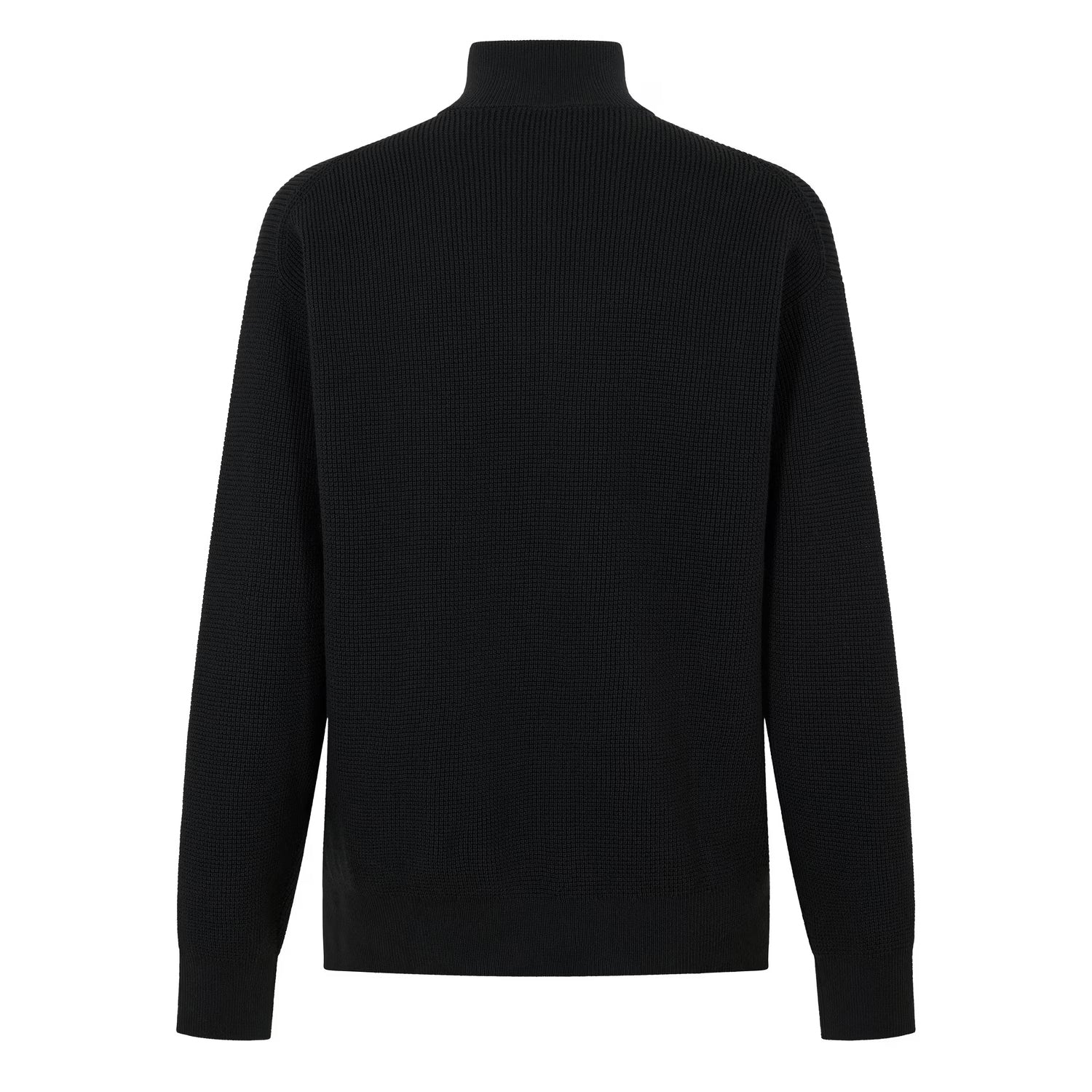 Black - Back - Calvin Klein Mens Knitted Waffle Jumper