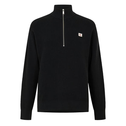 Black - Front - Calvin Klein Mens Knitted Waffle Jumper