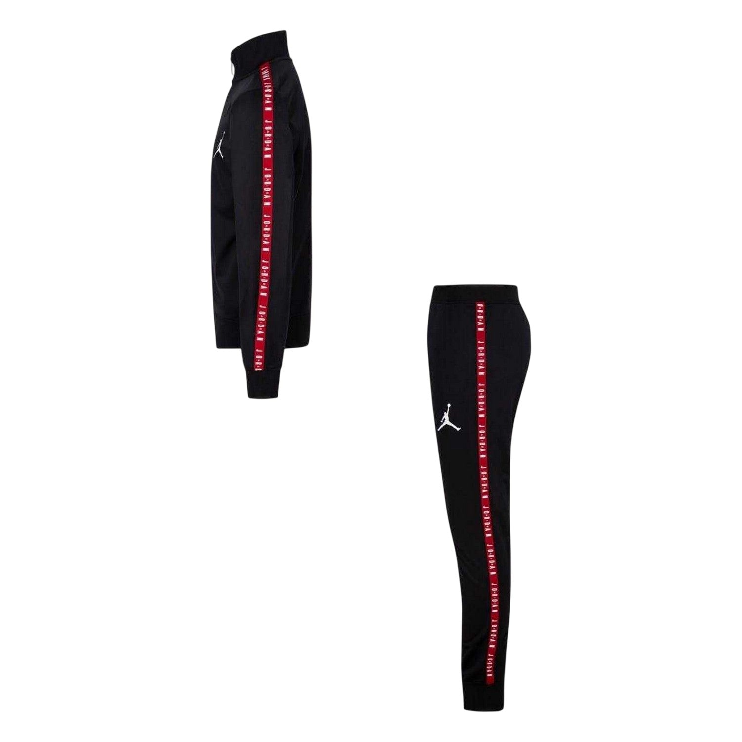 Black-Red - Side - Nike Childrens-Kids Air Jordan Tape Tracksuit
