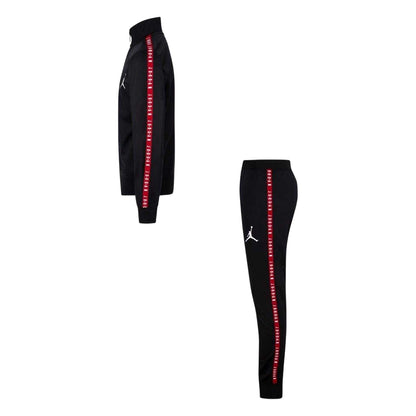 Black-Red - Side - Nike Childrens-Kids Air Jordan Tape Tracksuit