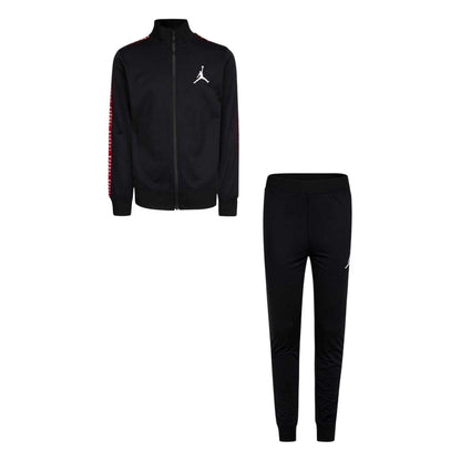 Black-Red - Front - Nike Childrens-Kids Air Jordan Tape Tracksuit
