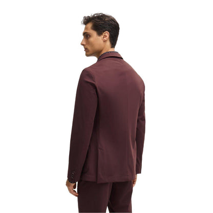 Red - Back - Boss Mens Notch Neck Formal Blazer
