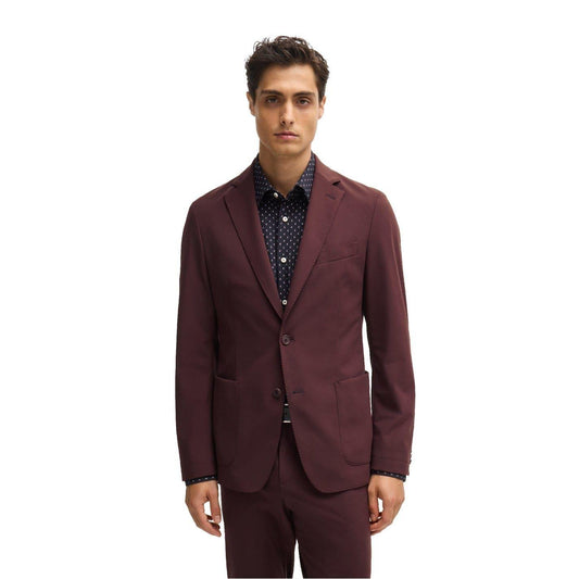 Red - Front - Boss Mens Notch Neck Formal Blazer