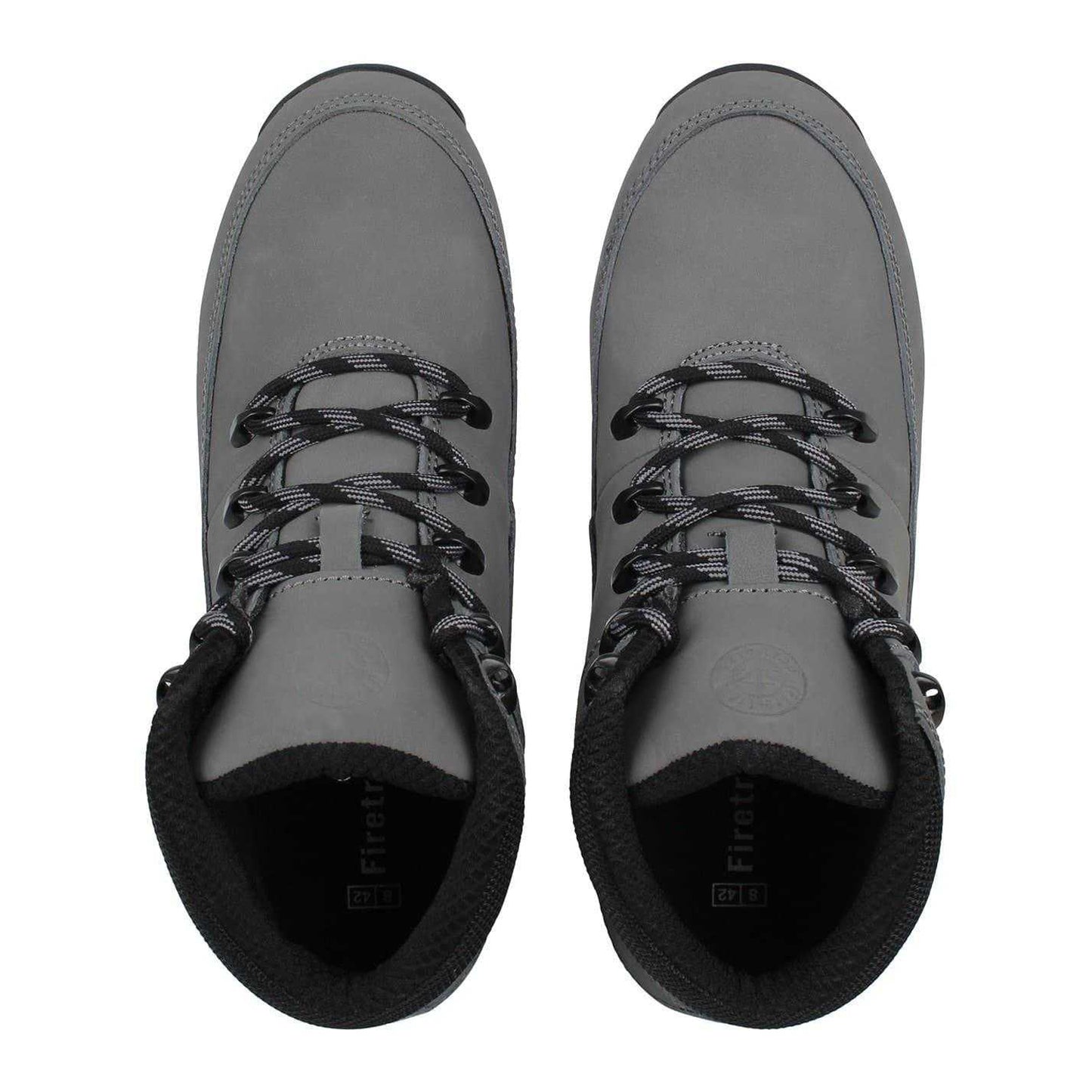Grey - Side - Firetrap Mens Rhino Leather Ankle Boots