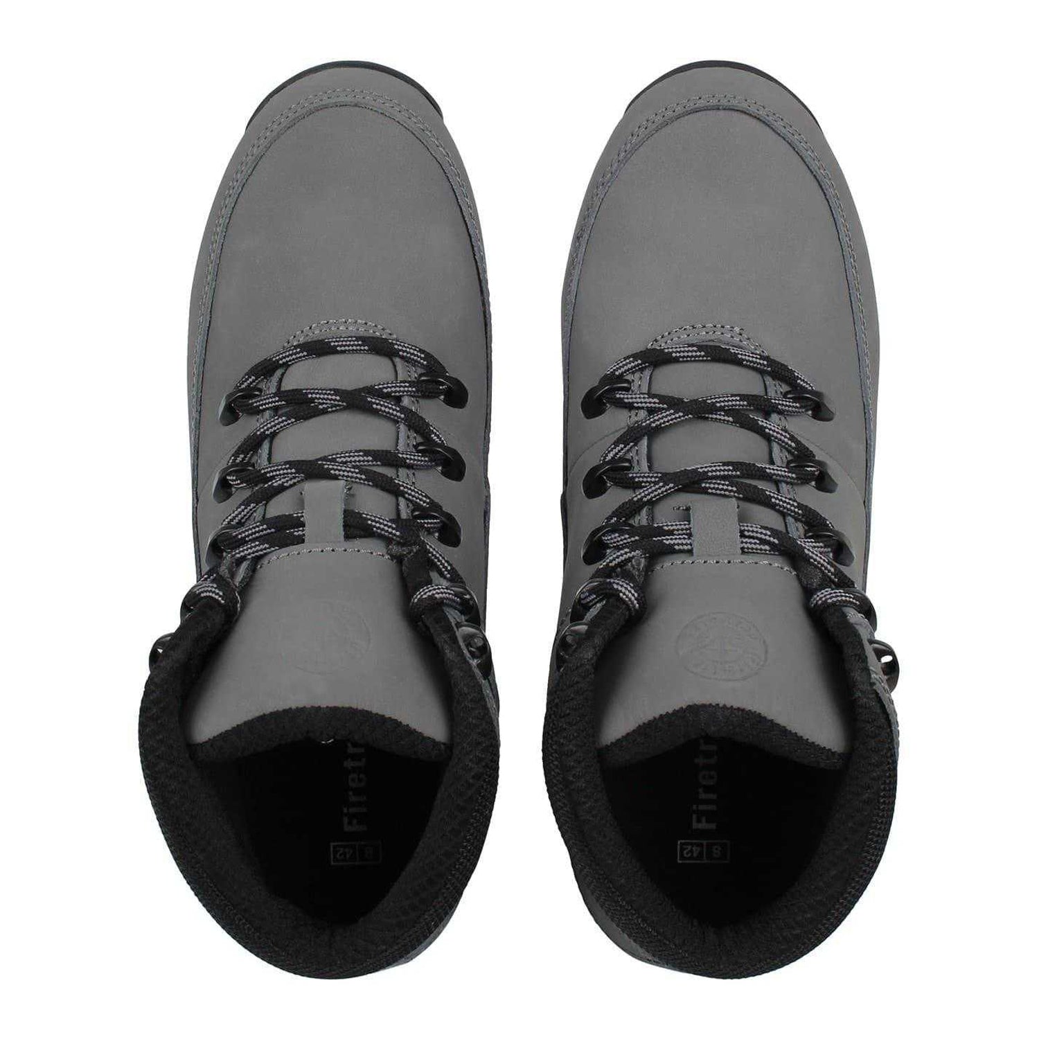 Grey - Side - Firetrap Mens Rhino Leather Ankle Boots