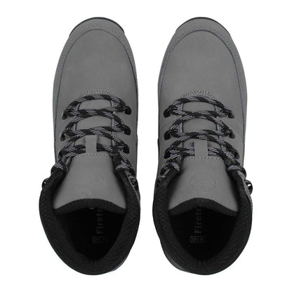 Grey - Side - Firetrap Mens Rhino Leather Ankle Boots