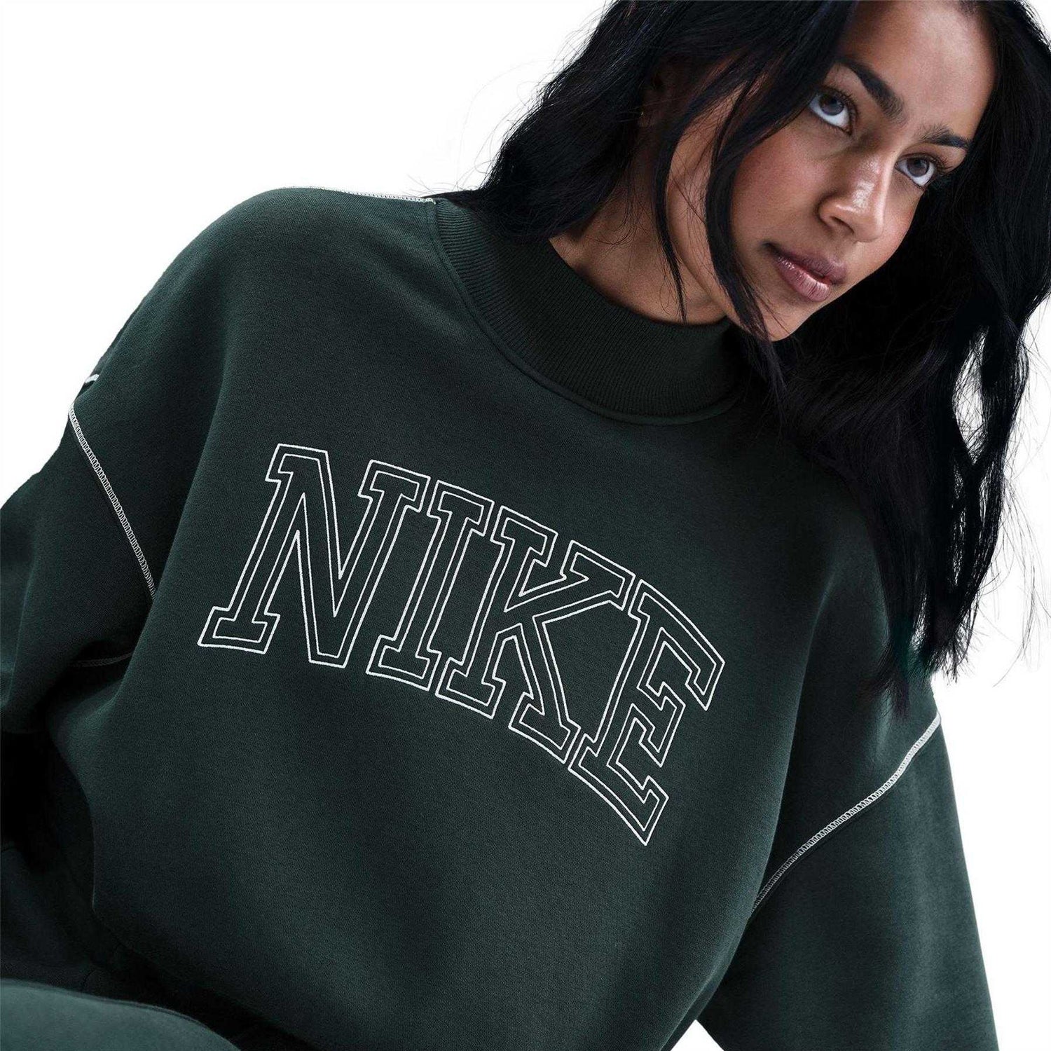 Seaweed - Side - Nike Womens-Ladies Phoenix Speed Embroidered Logo Sweatshirt