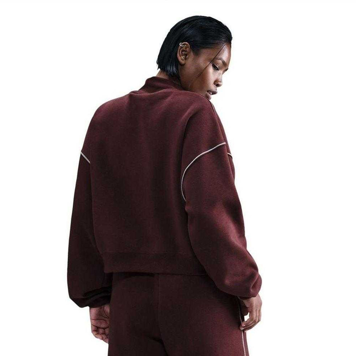 Burgundy - Back - Nike Womens-Ladies Phoenix Speed Embroidered Logo Sweatshirt