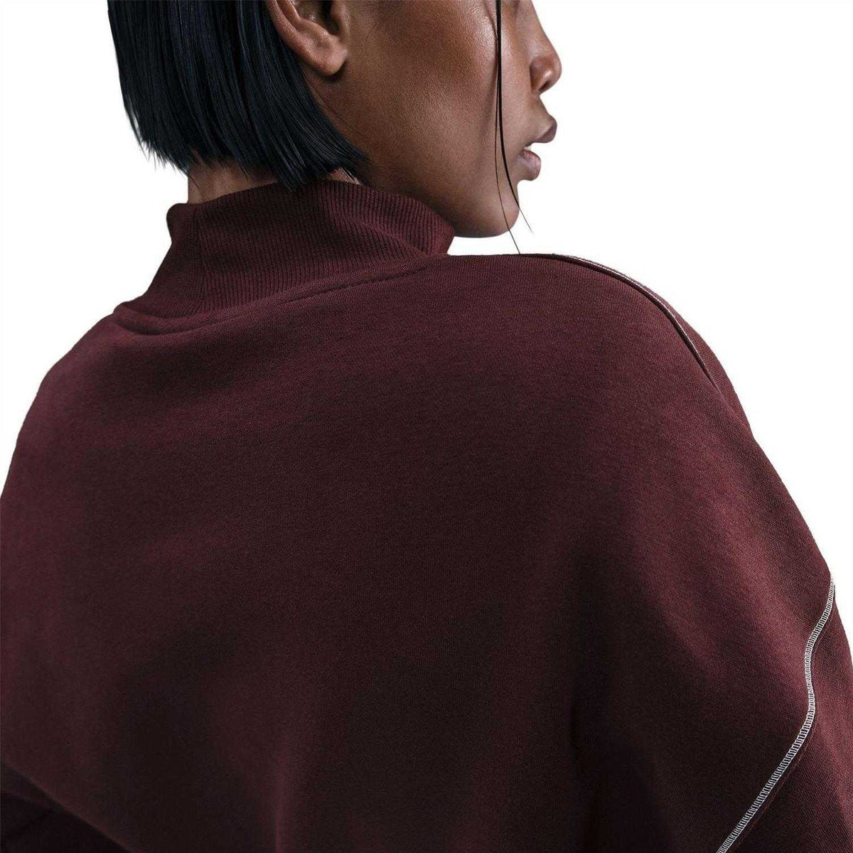 Burgundy - Side - Nike Womens-Ladies Phoenix Speed Embroidered Logo Sweatshirt