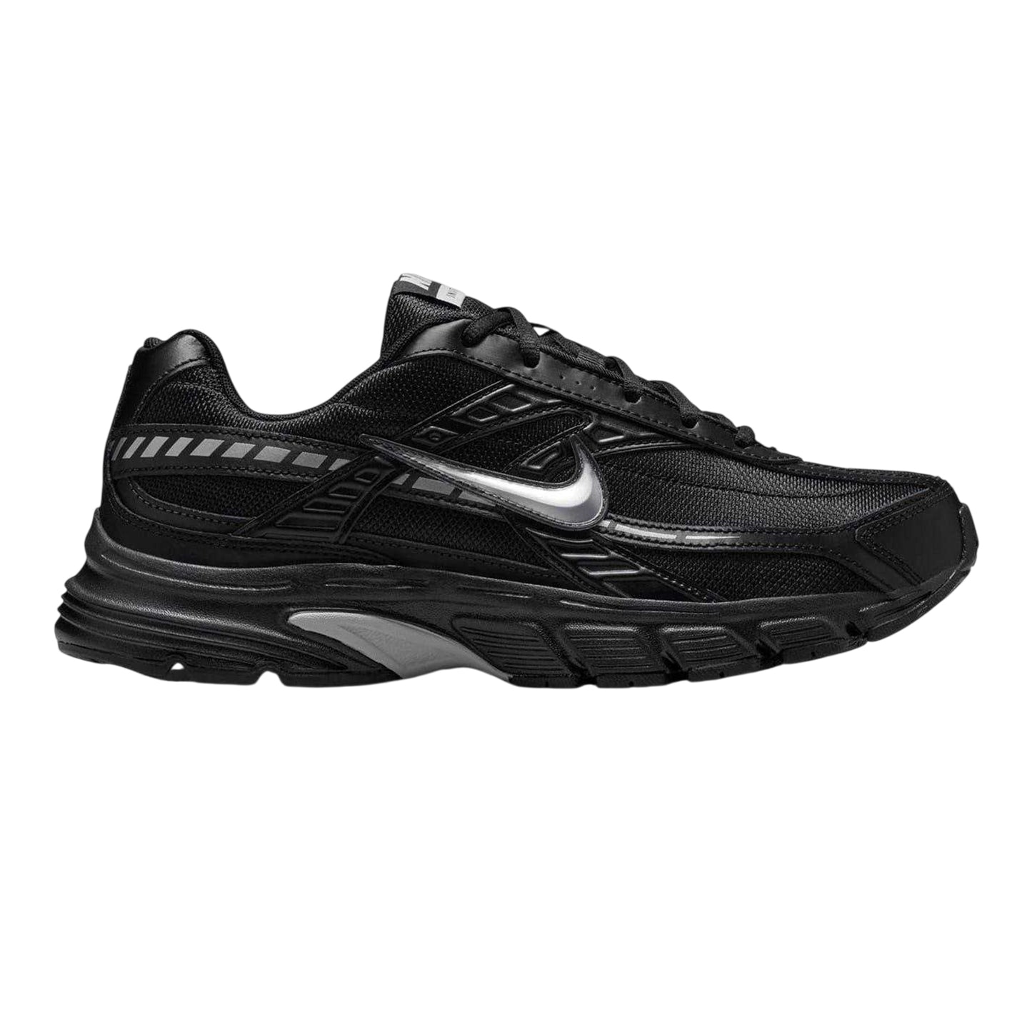 Black-Silver - Front - Nike Mens Initiator Logo Cushioned Trainers