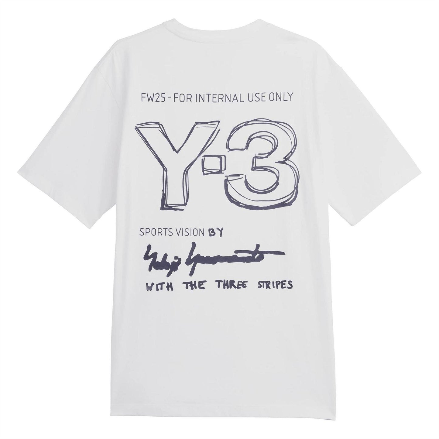 White - Back - Y-3 Mens Sketch Logo Single Jersey T-Shirt