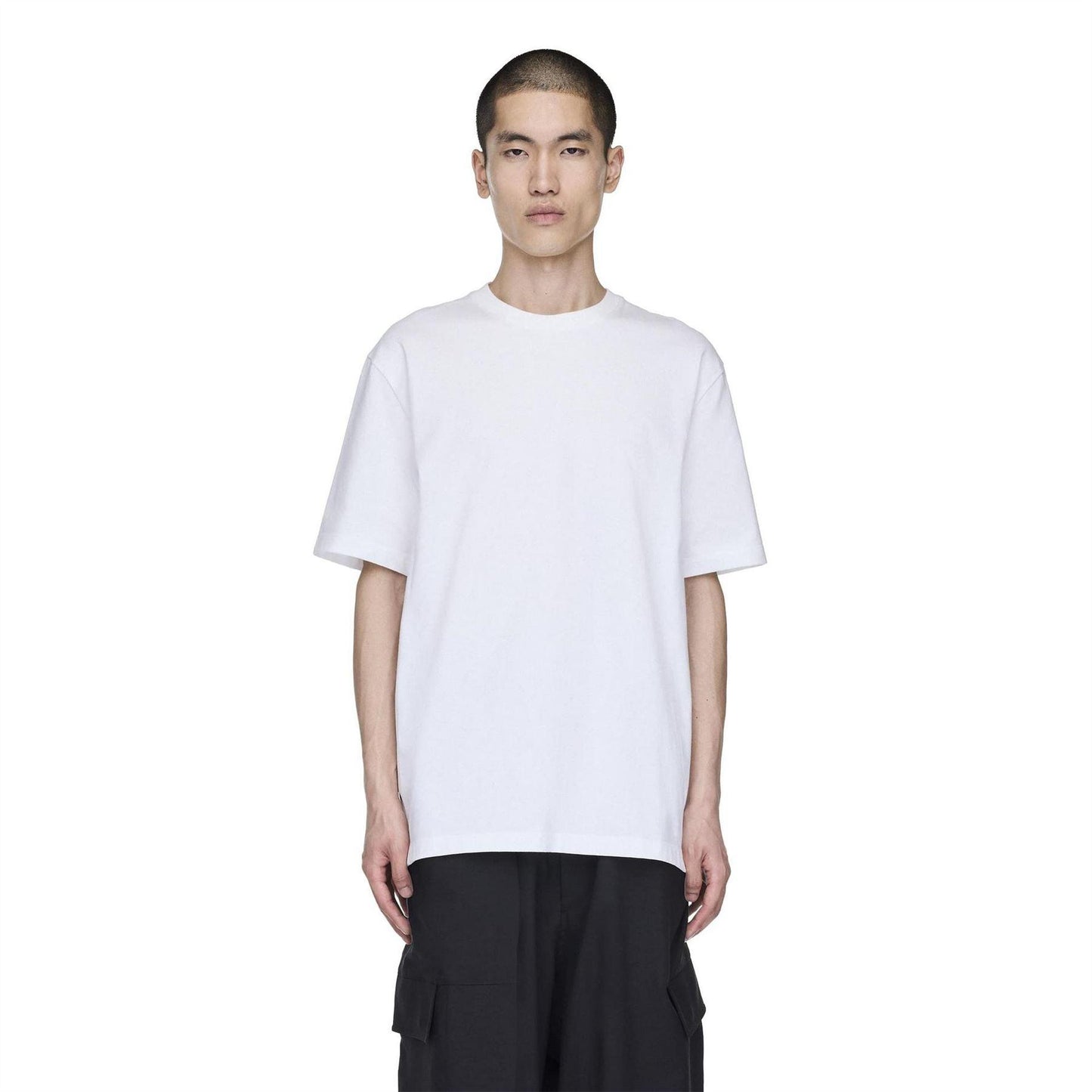 White - Lifestyle - Y-3 Mens Sketch Logo Single Jersey T-Shirt