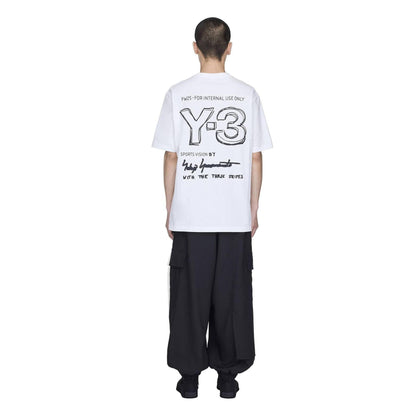 White - Pack Shot - Y-3 Mens Sketch Logo Single Jersey T-Shirt