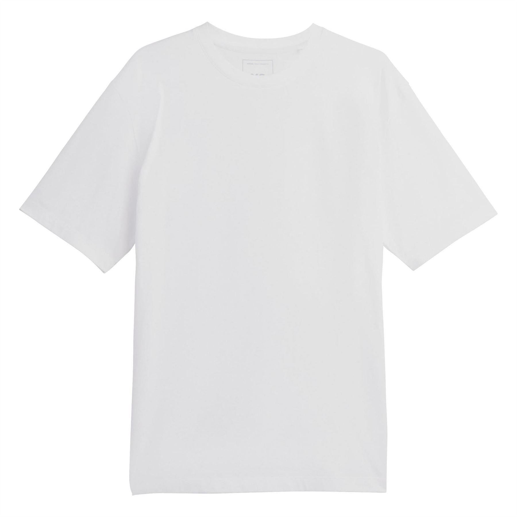 White - Front - Y-3 Mens Sketch Logo Single Jersey T-Shirt