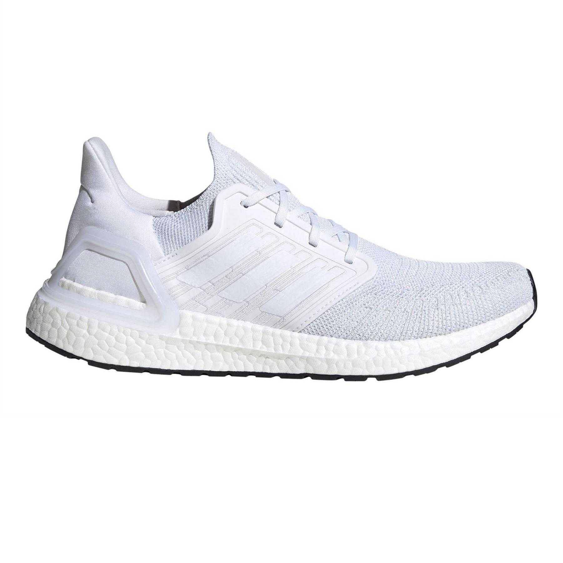 White-Black - Front - Adidas Mens Ultraboost Running Flat Shoes