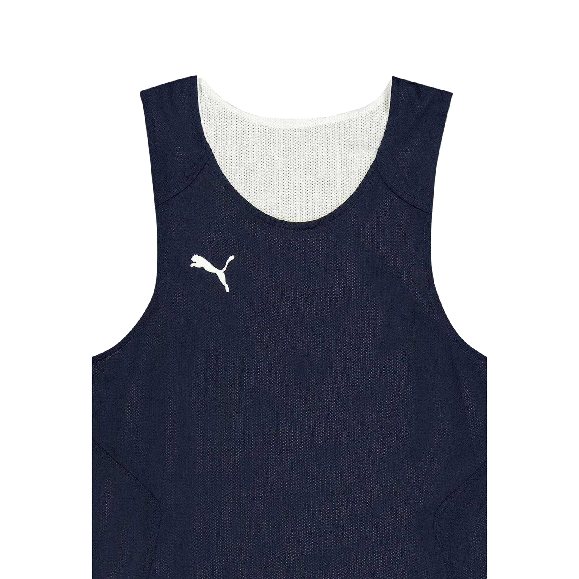 Navy - Side - Puma Childrens-Kids Team Relaxed Fit Basketball Jersey