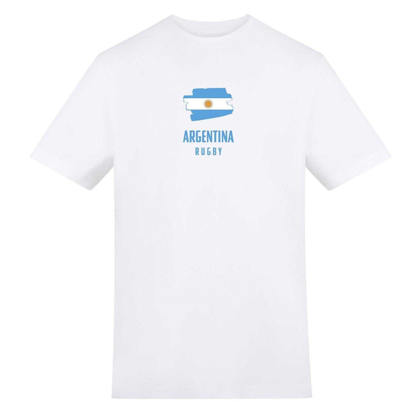 White-Light Blue - Front - AWD Mens Argentine Flag Rugby T-Shirt