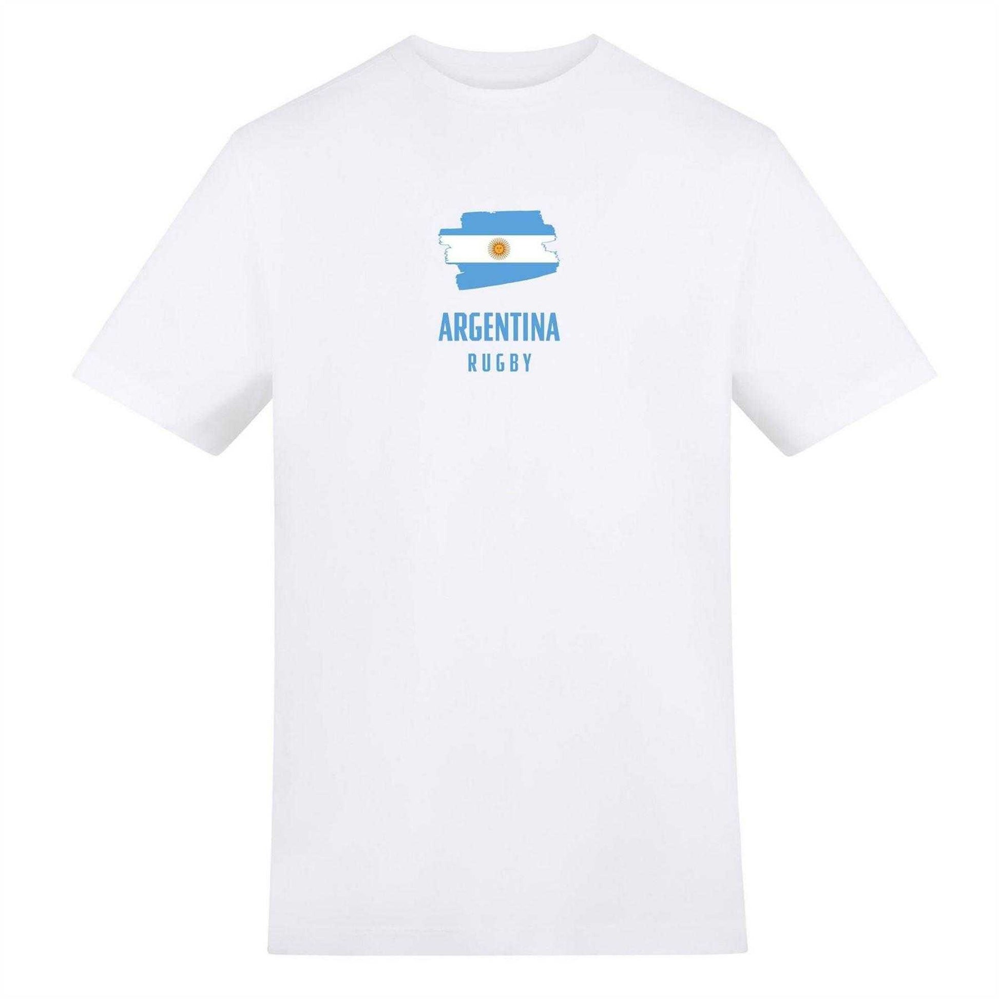 White-Light Blue - Front - AWD Mens Argentine Flag Rugby T-Shirt