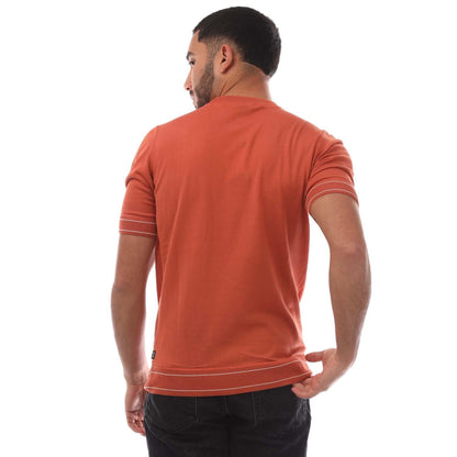 Orange - Back - Boss Mens Horelli T-Shirt
