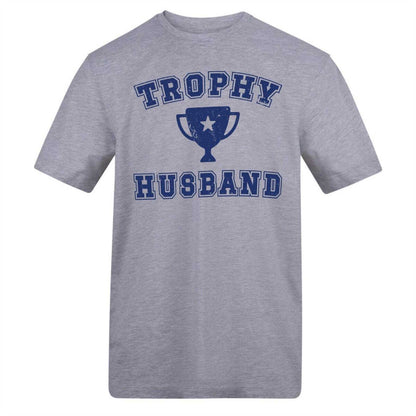 Grey - Front - AWD Mens Trophy Husband T-Shirt