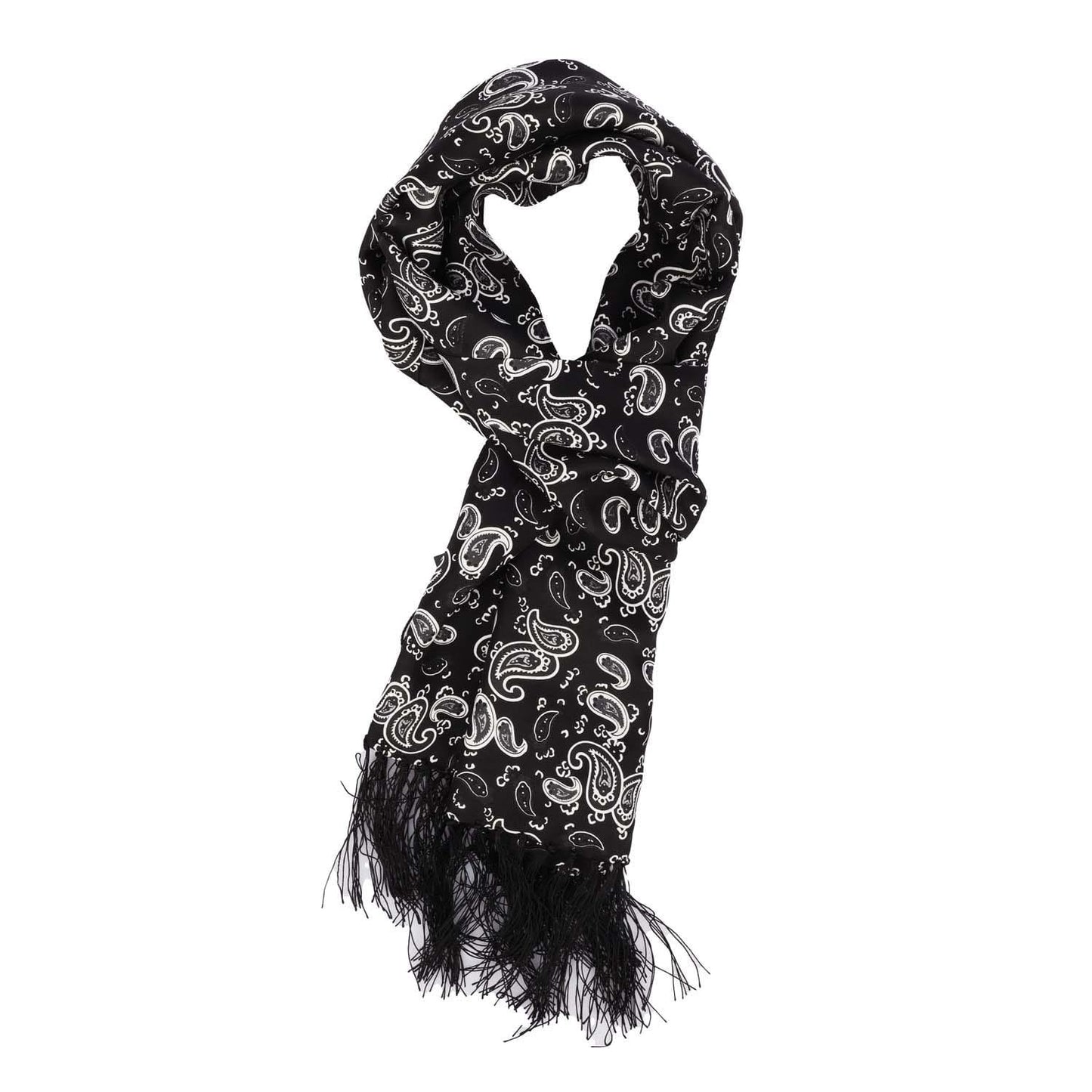 Black-White - Front - Luke 1977 Womens-Ladies One Paisley Silk Scarf