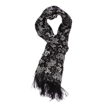 Black-White - Front - Luke 1977 Womens-Ladies One Paisley Silk Scarf