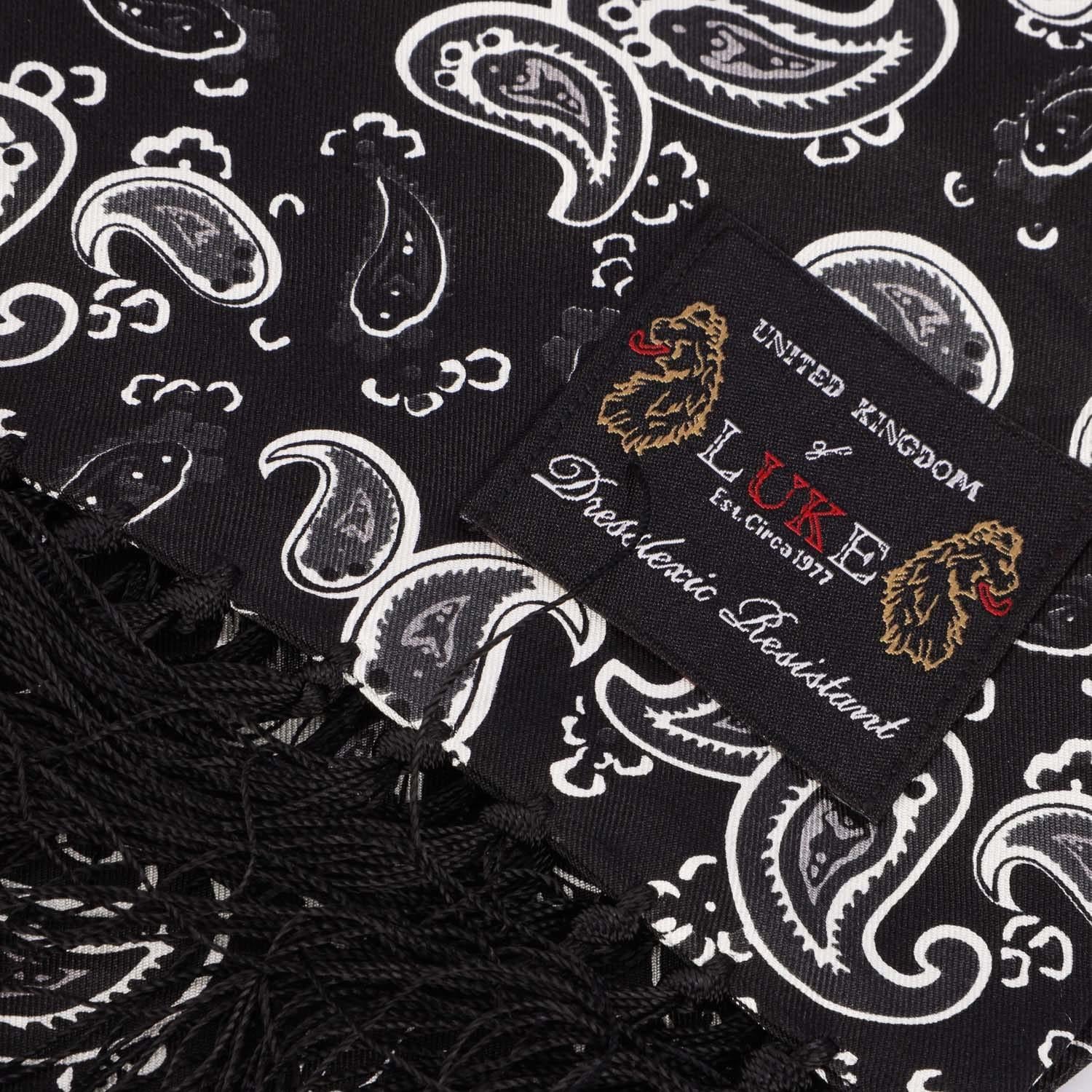 Black-White - Back - Luke 1977 Womens-Ladies One Paisley Silk Scarf