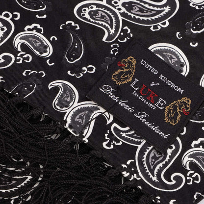 Black-White - Back - Luke 1977 Womens-Ladies One Paisley Silk Scarf