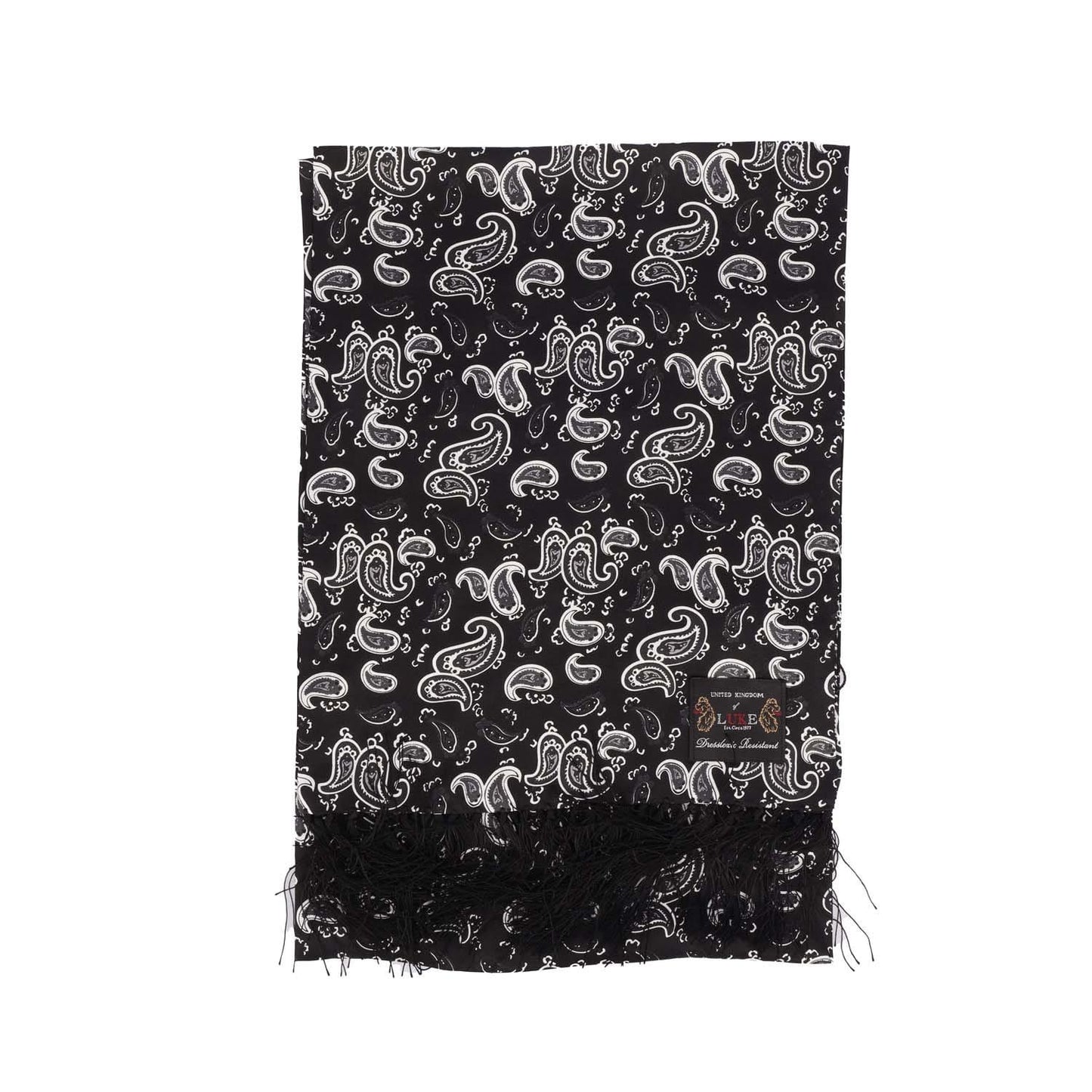 Black-White - Side - Luke 1977 Womens-Ladies One Paisley Silk Scarf