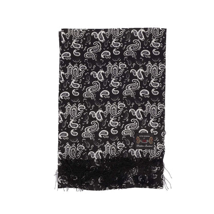Black-White - Side - Luke 1977 Womens-Ladies One Paisley Silk Scarf