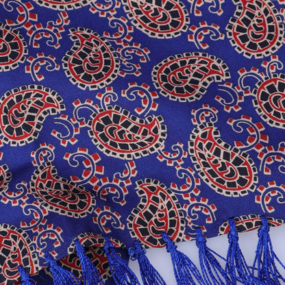 Blue - Back - Luke 1977 Two Paisley Silk Scarf