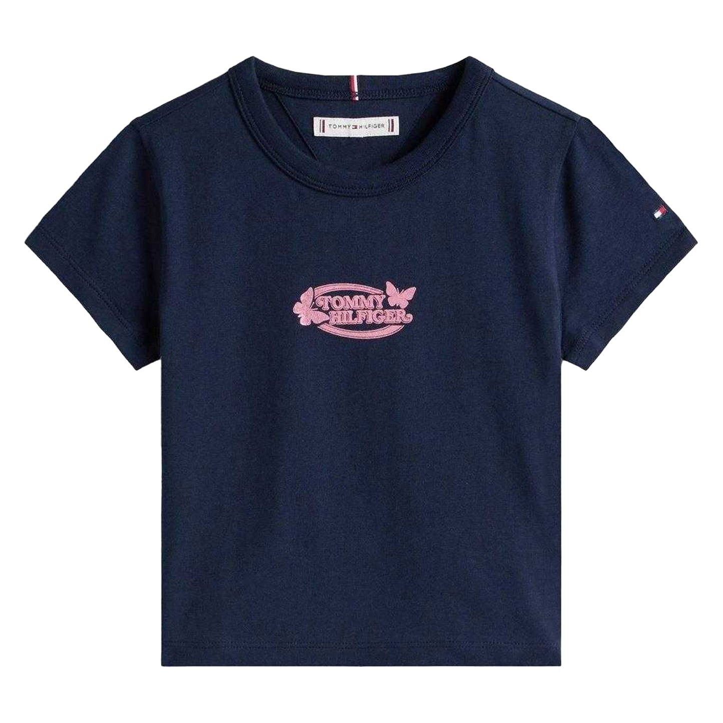 Night Navy - Front - Tommy Hilfiger Girls Butterfly T-Shirt