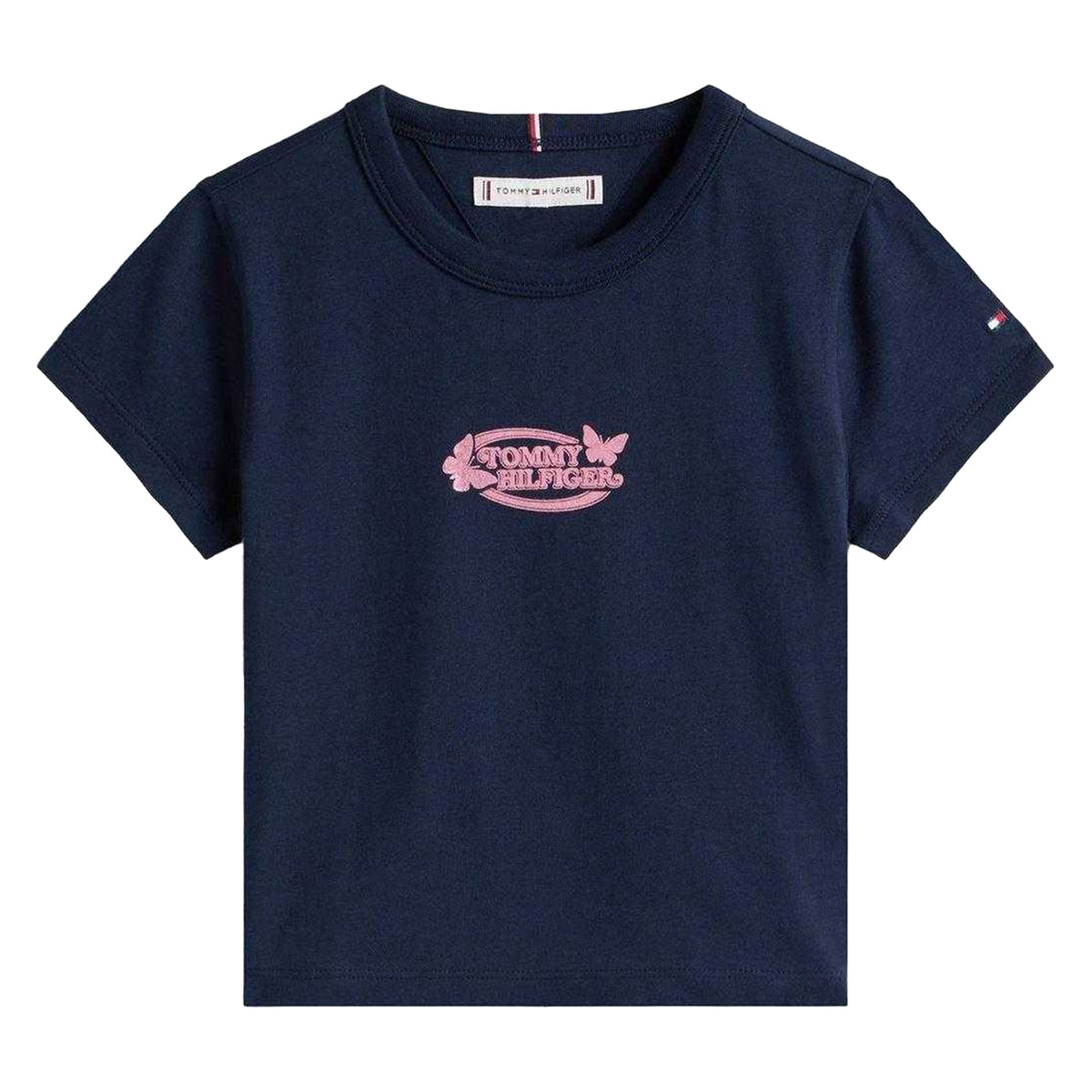 Night Navy - Front - Tommy Hilfiger Girls Butterfly T-Shirt