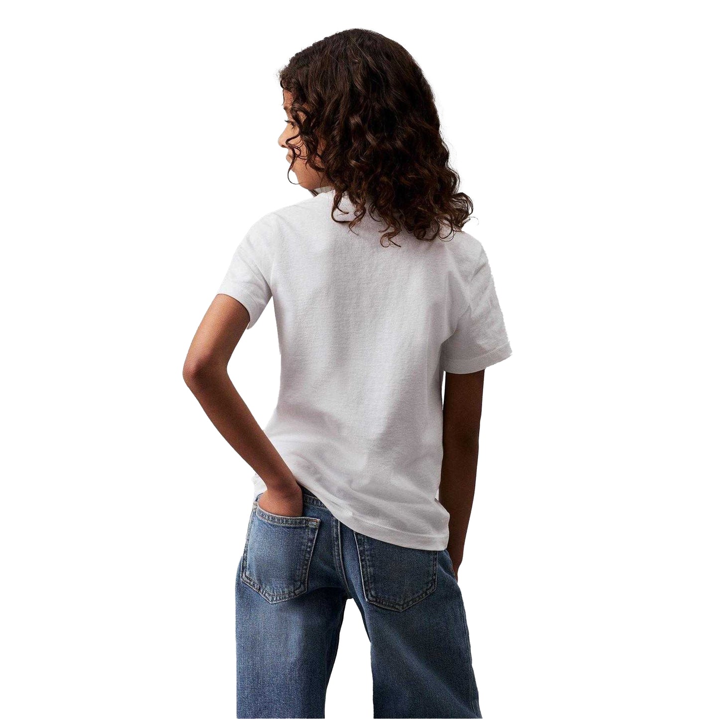 White - Back - Calvin Klein Childrens-Kids Monogram T-Shirt