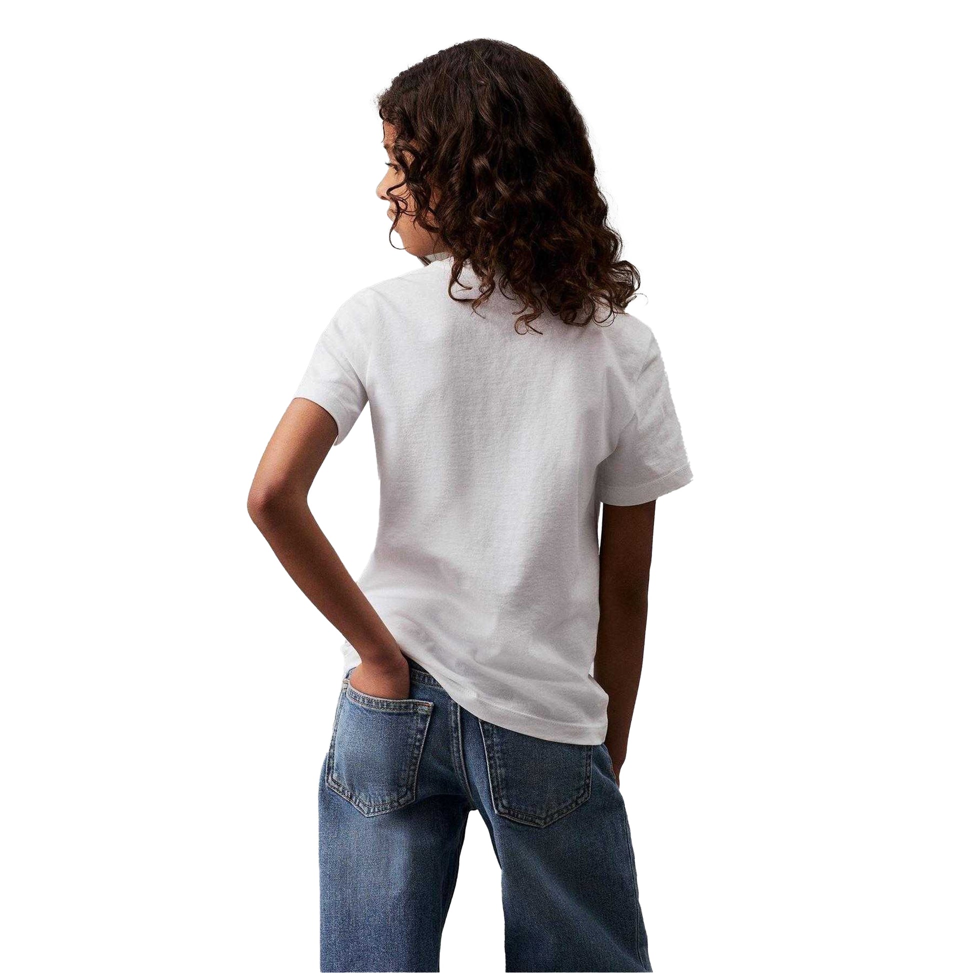 White - Back - Calvin Klein Childrens-Kids Monogram T-Shirt