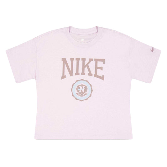Doll Pink - Front - Nike Girls Star T-Shirt