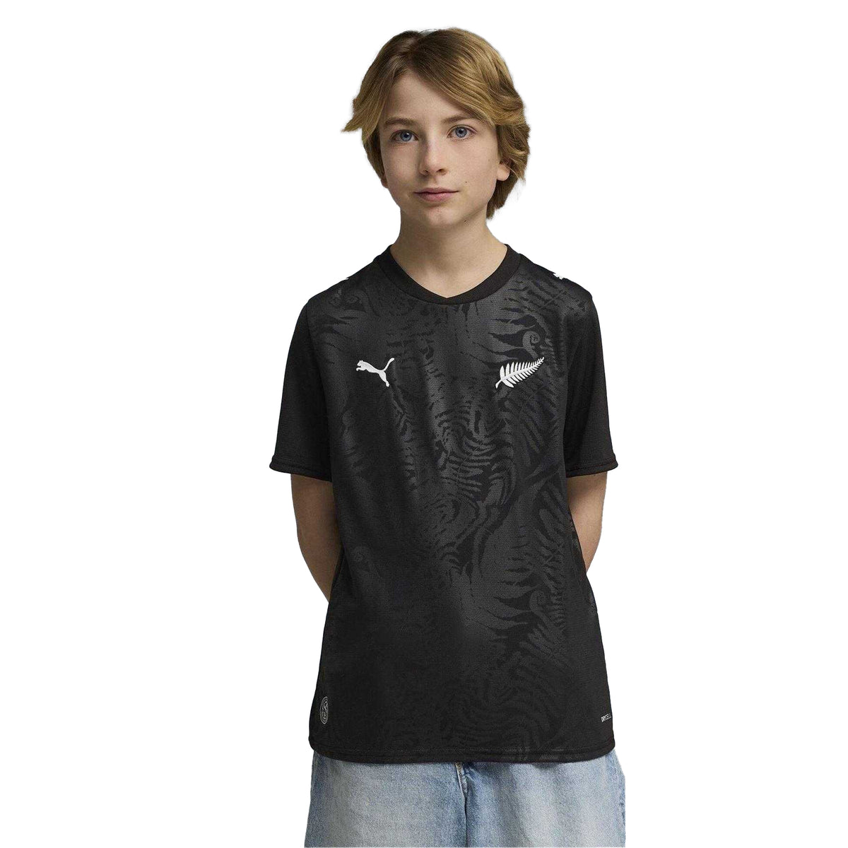 Black-Silver - Side - Puma Mens World Cup 2026 New Zealand Football Shirt