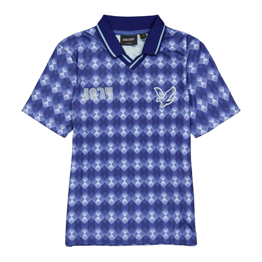 Now Blue - Front - Lyle & Scott Childrens-Kids Argyle Polo Shirt