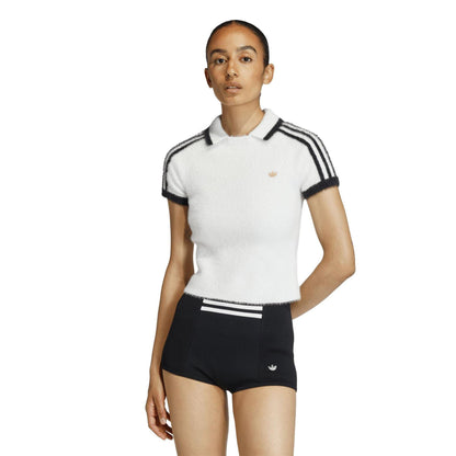 White - Lifestyle - Adidas Womens-Ladies Originals Polo Shirt