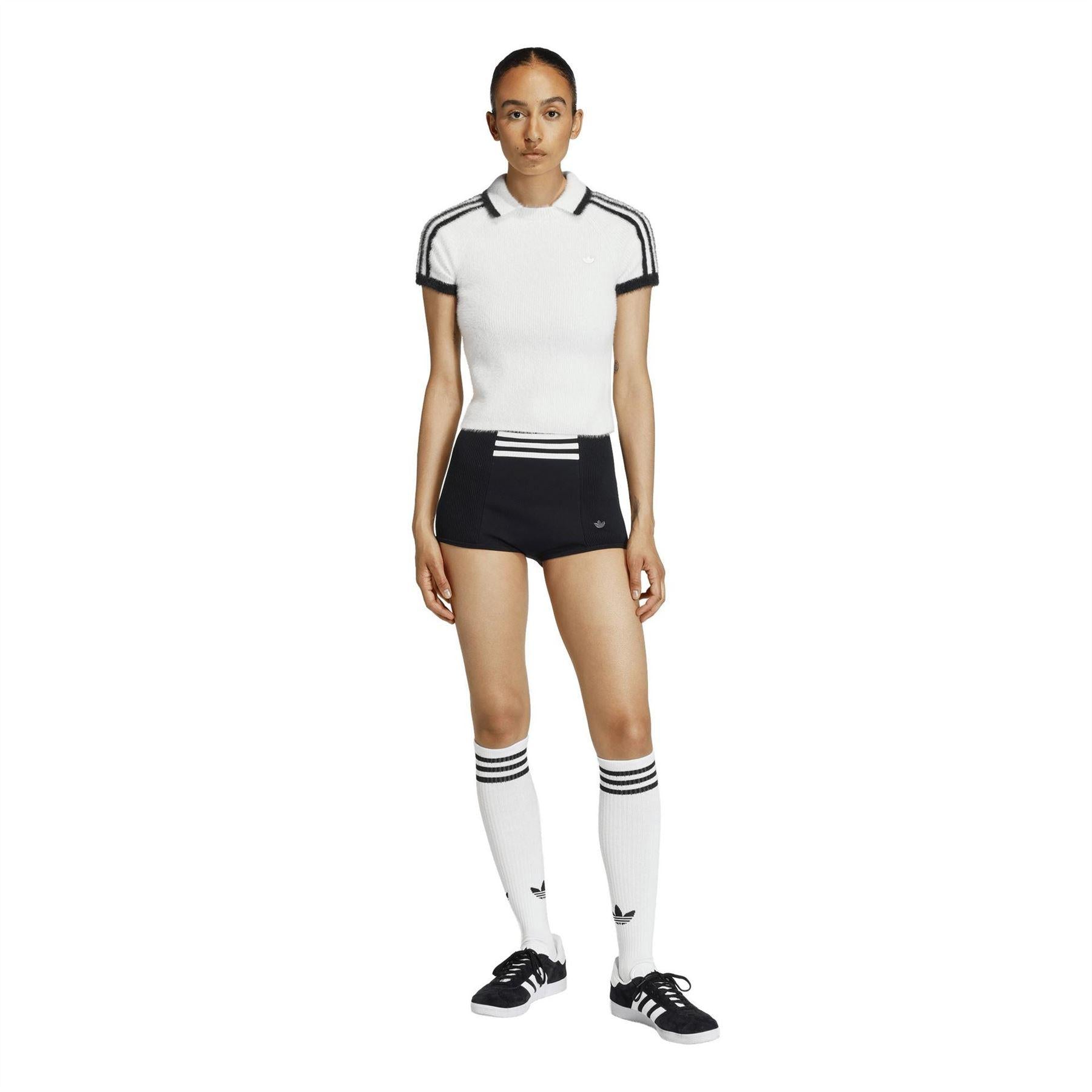 White - Pack Shot - Adidas Womens-Ladies Originals Polo Shirt