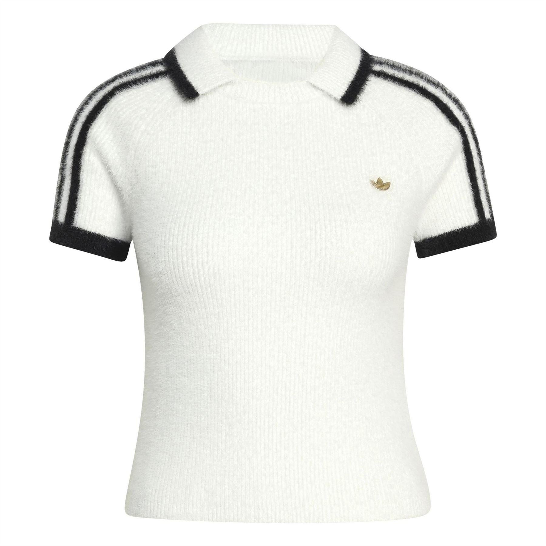 White - Front - Adidas Womens-Ladies Originals Polo Shirt