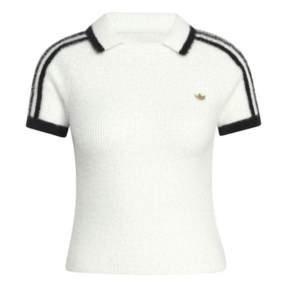 White - Front - Adidas Womens-Ladies Originals Polo Shirt