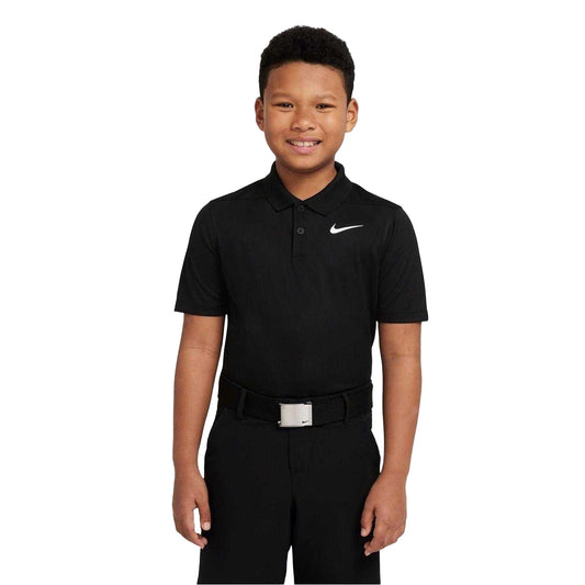 Black-White - Front - Nike Boys Victory Dri-FIT Polo Shirt