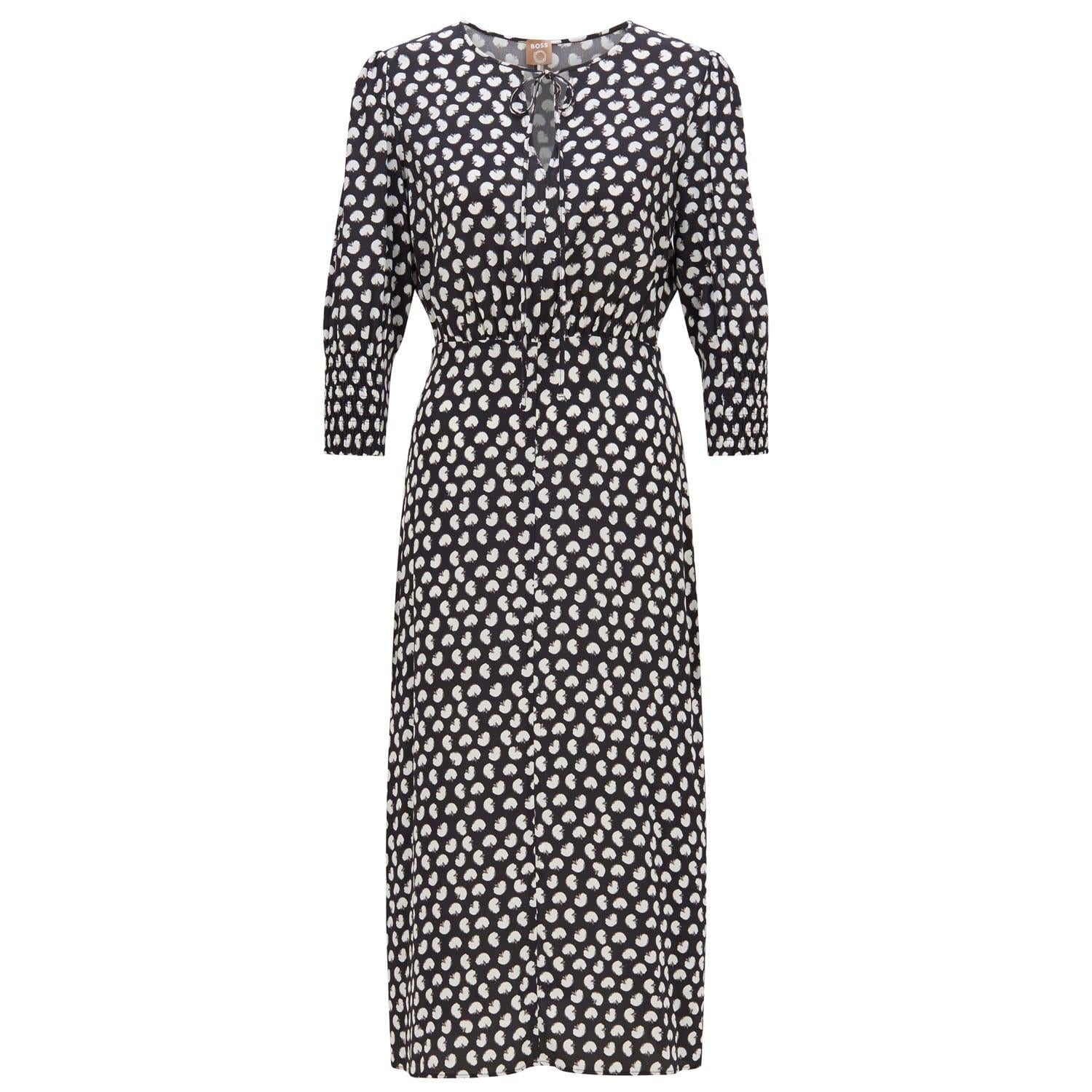 Black-White - Front - Boss Womens-Ladies Dalfori Dress